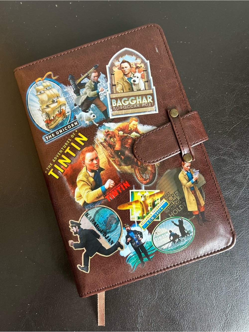 Paramount Pictures Adventures of Tintin Brown Lined Page Journal